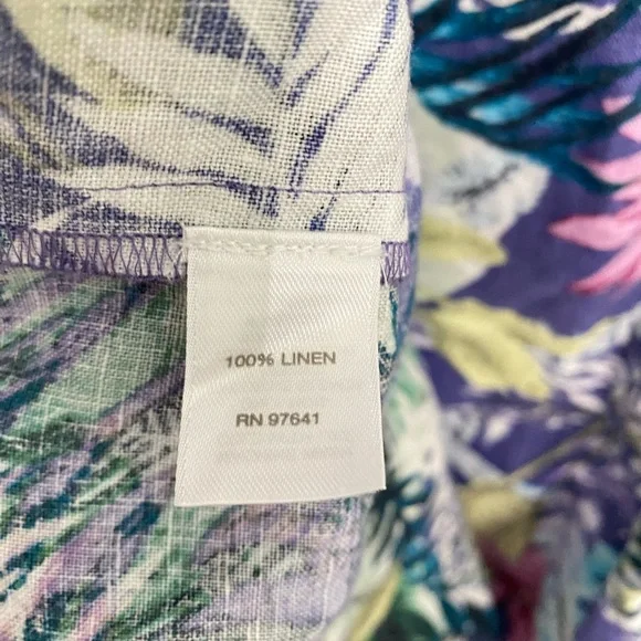 J. Jill Linen Floral Dress - purple , Pink, Green, white - Picture 5 of 7